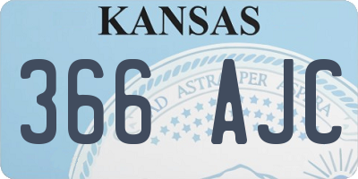 KS license plate 366AJC