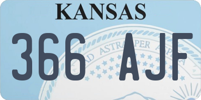KS license plate 366AJF
