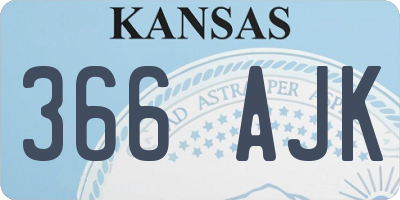 KS license plate 366AJK
