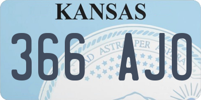 KS license plate 366AJO
