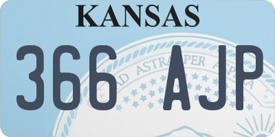 KS license plate 366AJP