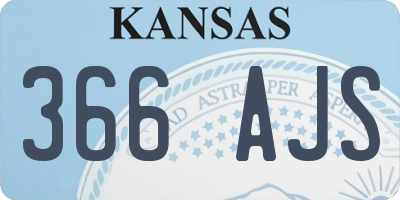 KS license plate 366AJS