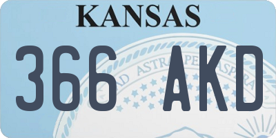KS license plate 366AKD