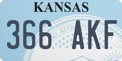 KS license plate 366AKF