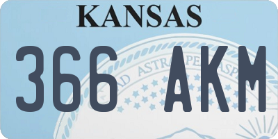 KS license plate 366AKM