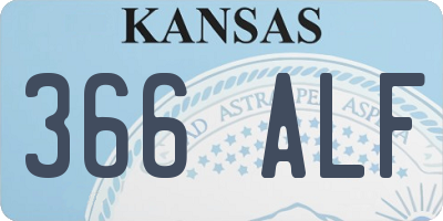 KS license plate 366ALF
