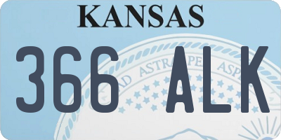 KS license plate 366ALK