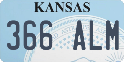 KS license plate 366ALM