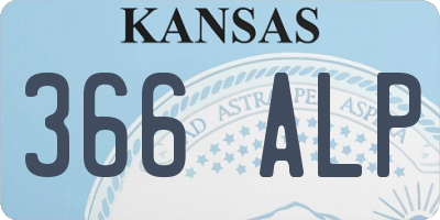 KS license plate 366ALP