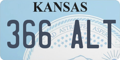 KS license plate 366ALT