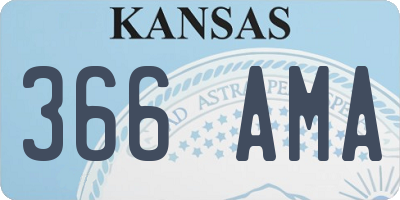 KS license plate 366AMA