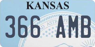 KS license plate 366AMB