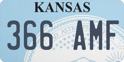 KS license plate 366AMF