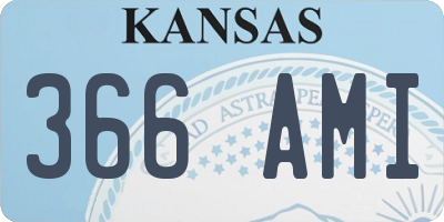 KS license plate 366AMI