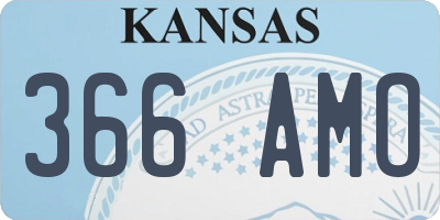 KS license plate 366AMO