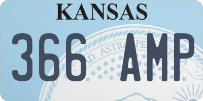 KS license plate 366AMP