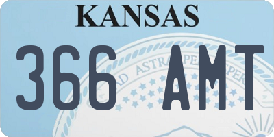 KS license plate 366AMT