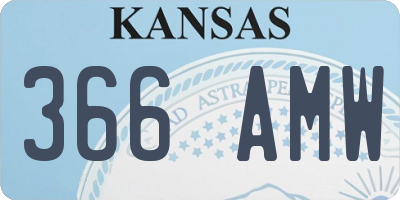 KS license plate 366AMW