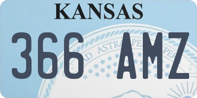 KS license plate 366AMZ