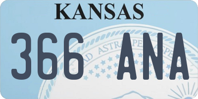 KS license plate 366ANA