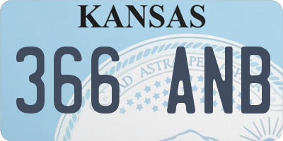 KS license plate 366ANB