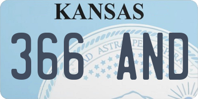 KS license plate 366AND