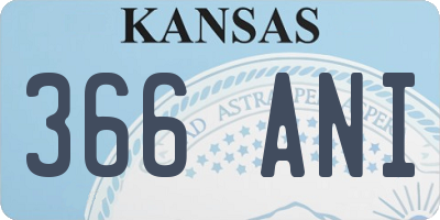 KS license plate 366ANI