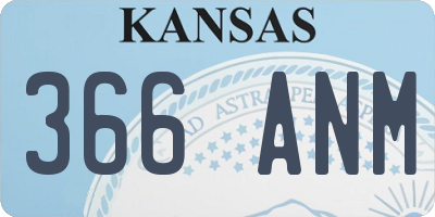 KS license plate 366ANM