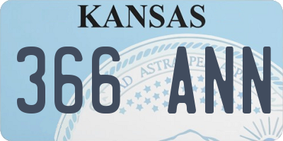 KS license plate 366ANN