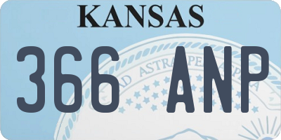 KS license plate 366ANP