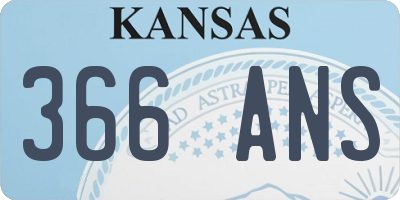 KS license plate 366ANS