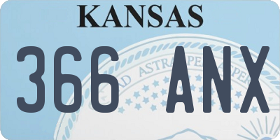 KS license plate 366ANX