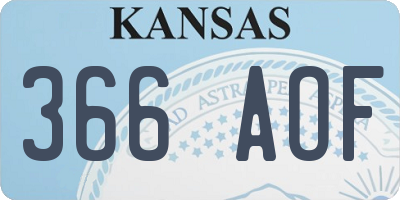 KS license plate 366AOF