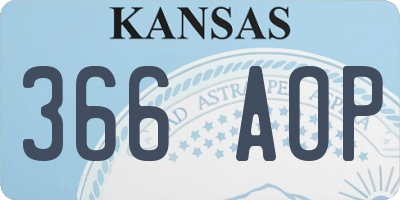 KS license plate 366AOP