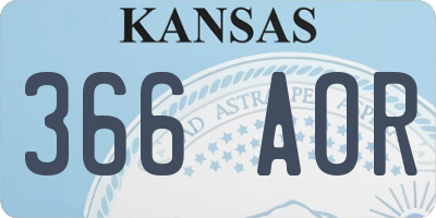 KS license plate 366AOR