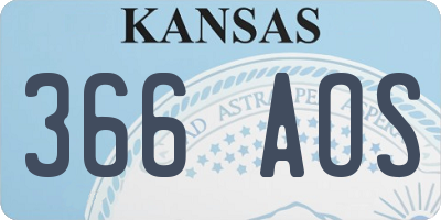 KS license plate 366AOS