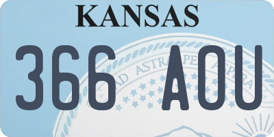 KS license plate 366AOU
