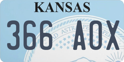 KS license plate 366AOX