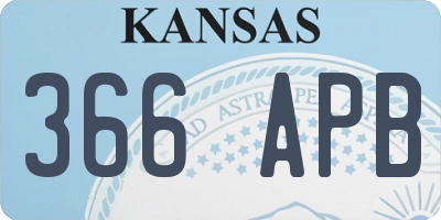 KS license plate 366APB