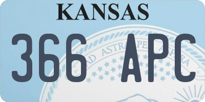 KS license plate 366APC