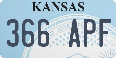 KS license plate 366APF