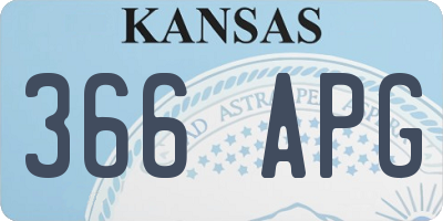 KS license plate 366APG