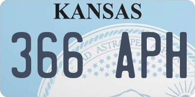 KS license plate 366APH
