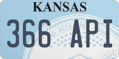 KS license plate 366API