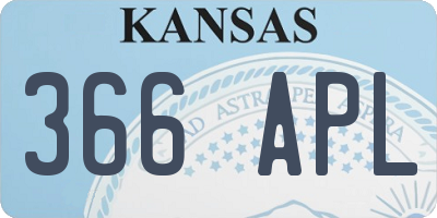 KS license plate 366APL