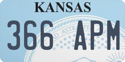 KS license plate 366APM