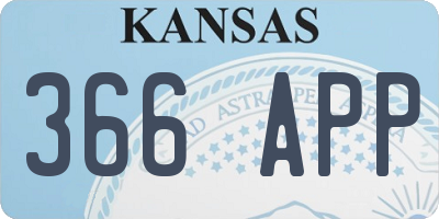KS license plate 366APP