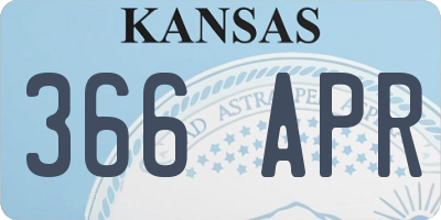 KS license plate 366APR