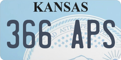 KS license plate 366APS