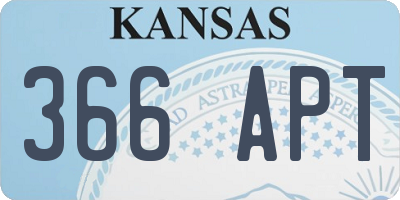 KS license plate 366APT